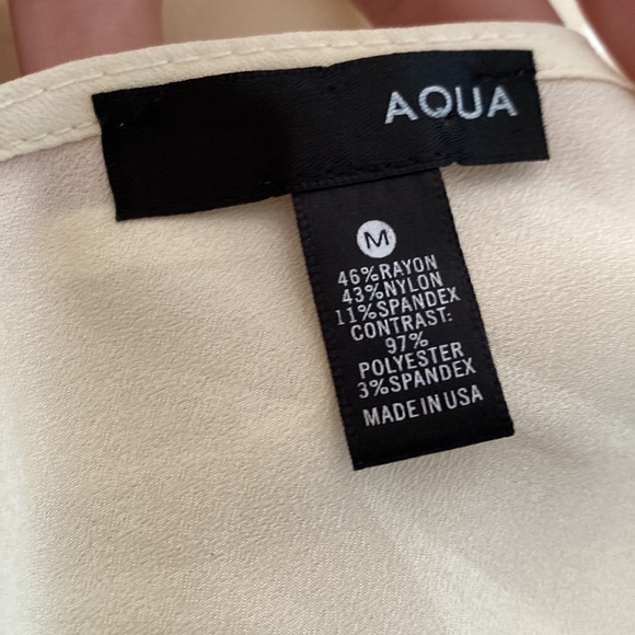 AQUA Bloomingdales Cream Tank Black Mini Skirt Dress🖤🤍🖤 - Picture 3 of 6